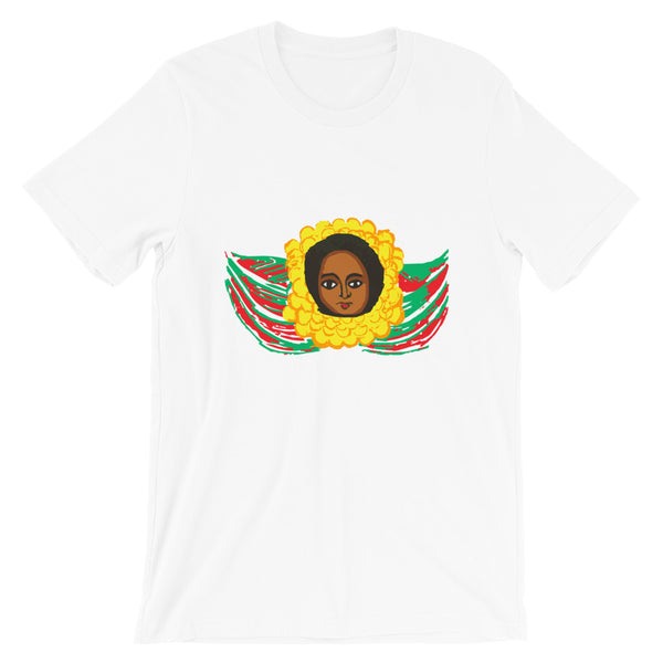 GYR Angel Unisex T-Shirt Traditional Ethiopian with Feathers and Wings Abyssinian Kiosk Green Yellow Red Bella Canvas Bella Canvas Original Art Abyssinian Kiosk Fashion Cotton Apparel Clothing