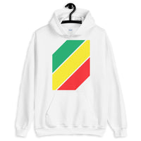 Green Yellow Red Stripes Unisex Hoodie Abyssinian Kiosk Diagonal Stripes Fashion Cotton Apparel Clothing Gildan Original Art