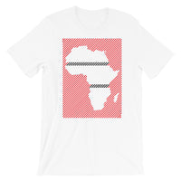 Africa Diagonal Lines Red Black Unisex T-Shirt Abyssinian Kiosk Fashion Cotton Apparel Clothing Bella Canvas Original Art