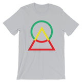 Green Yellow Red Circle Triangle Unisex T-Shirt Abyssinian Kiosk Harmonious Meeting Fashion Cotton Apparel Clothing Bella Canvas Original Art