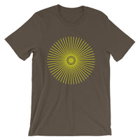 Yellow Cube Spokes Unisex T-Shirt Abyssinian Kiosk Squares Bicycle Spokes Fashion Cotton Apparel Clothing Bella Canvas Original Art 