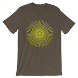 Yellow Cube Spokes Unisex T-Shirt Abyssinian Kiosk Squares Bicycle Spokes Fashion Cotton Apparel Clothing Bella Canvas Original Art 
