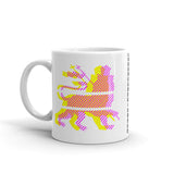 Yellow Magenta Lion Diagonal Lines Kaffa Mug