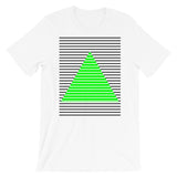 Black Green Lined Pyramid Unisex T-Shirt Abyssinian Kiosk Fashion Cotton Apparel Clothing Bella Canvas Original Art