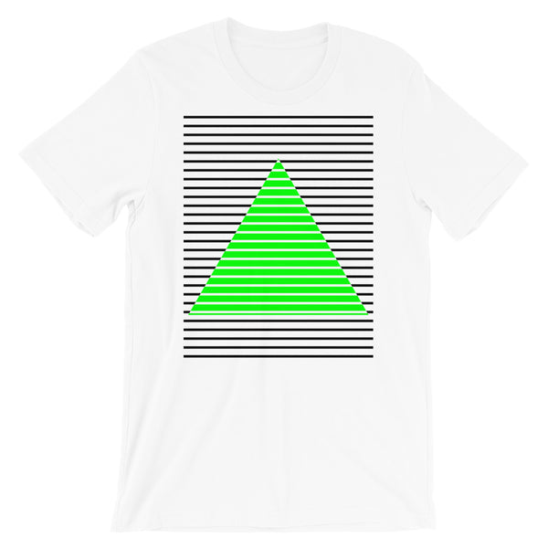 Black Green Lined Pyramid Unisex T-Shirt Abyssinian Kiosk Fashion Cotton Apparel Clothing Bella Canvas Original Art