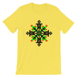 Black, Lime and Red Cross Unisex T-Shirt Abyssinian Kiosk Ethiopian Coptic Orthodox Tewahedo Christian Bella Canvas Original Art Fashion Cotton Apparel Clothing