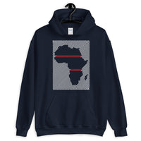 Africa Diagonal Lines White Red Unisex Hoodie Abyssinian Kiosk Fashion Cotton Apparel Clothing Gildan Original Art