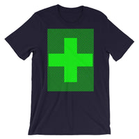 Green Criss Green Cross Unisex T-Shirt Abyssinian Kiosk Equal Arm Cross Christian Criss Cross Lines Bella Canvas Original Art Fashion Cotton Apparel Clothing