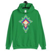 Psychedelic White #10 Cross Unisex Hoodie Trip Trippy Colorful Ethiopian Coptic Orthodox Abyssinian Kiosk Christian Gildan Original Art Abyssinian Kiosk Fashion Cotton Apparel Clothing