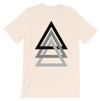3 Triangles Black to Grey Unisex T-Shirt Abyssinian Kiosk Fashion Cotton Apparel Clothing Bella Canvas Original Art