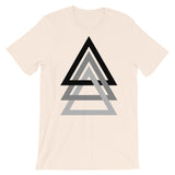 3 Triangles Black to Grey Unisex T-Shirt Abyssinian Kiosk Fashion Cotton Apparel Clothing Bella Canvas Original Art