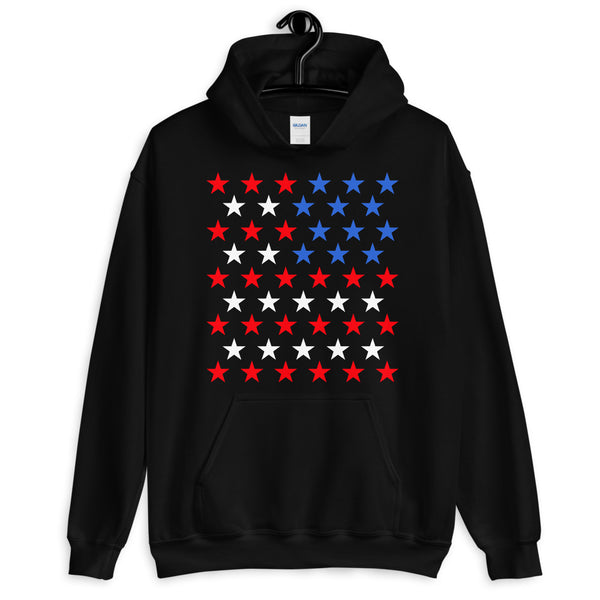 Star Spangled Unisex Hoodie 50 Stars States United States of America American Flag Red White Blue Freedom USA Original Art Abyssinian Kiosk