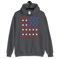 Star Spangled Unisex Hoodie 50 Stars States United States of America American Flag Red White Blue Freedom USA Original Art Abyssinian Kiosk