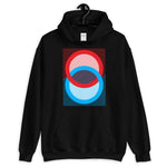 Red Blue Rings White Inner Unisex Hoodie Abyssinian Kiosk Fashion Cotton Apparel Clothing Gildan Original Art