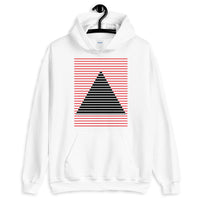 Red Black Lined Pyramid Unisex Hoodie Abyssinian Kiosk Fashion Cotton Apparel Clothing Gildan Original Art