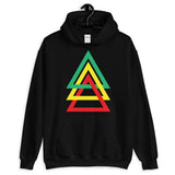 3 Triangles GYR Unisex Hoodie Abyssinian Kiosk Green Yellow Red Ethiopia Fashion Cotton Apparel Clothing Gildan Original Art