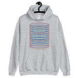 Black Red Yellow Blue Cyan Ellipses Unisex Hoodie Abyssinian Kiosk Contained Chaos of Hovering Ellipses Fashion Cotton Apparel Clothing Gildan Original Art