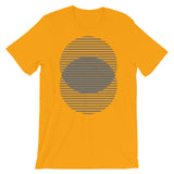 Grey Lined Circles Unisex T-Shirt Abyssinian Kiosk Joining Circles Fashion Cotton Apparel Clothing Bella Canvas Original Art