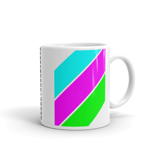 Cyan Magenta Green Stripes Kaffa Mug