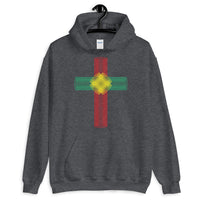 Green Yellow Red Ellipse Cross Unisex Hoodie Abyssinian Kiosk Christian Jesus Religion Cross Gildan Original Art Fashion Cotton Apparel Clothing