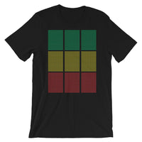 Green Yellow Red Squares Unisex T-Shirt Abyssinian Kiosk Fashion Cotton Apparel Clothing Bella Canvas Original Art