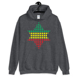 Green Yellow Red Boxes Star of David Unisex Hoodie Abyssinian Kiosk Rectangles Jewish Falasha Abyssinia Ethiopia Gildan Original Art Fashion Cotton Apparel Clothing
