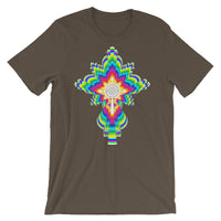 Psychedelic White #10 Cross Unisex T-Shirt Trip Trippy Colorful Ethiopian Coptic Orthodox Abyssinian Kiosk Christian Bella Canvas Original Art Abyssinian Kiosk Fashion Cotton Apparel Clothing