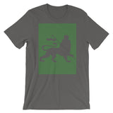 Green Diagonal Lines Blank Lion Unisex T-Shirt Ethiopian Lion of Judah Abyssinian Kiosk Ethiopia Bella Canvas Original Art Fashion Cotton Apparel Clothing