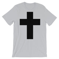 Black Latin Cross Unisex T-Shirt Abyssinian Kiosk Christian Jesus Religion Wide Line Latin Cross Bella Canvas Original Art Fashion Cotton Apparel Clothing