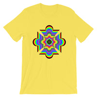 Random Psychedelic Cross Black Unisex T-Shirt Trip Trippy Colorful Ethiopian Coptic Orthodox Abyssinian Kiosk Christian Bella Canvas Original Art Abyssinian Kiosk Fashion Cotton Apparel Clothing