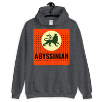 Abyssinian Kiosk Logo Black Letters Unisex Hoodie Ethiopian Lion of Judah Amharic Alphabet Abyssinia Ethiopia