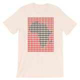 Black Africa Red Grid Unisex T-Shirt Map Abyssinian Kiosk Fashion Cotton Apparel Clothing Bella Canvas Original Art