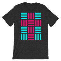 4 Lines Pink Cross Cyan Unisex T-Shirt Abyssinian Kiosk Christian Bella Canvas Original Art Fashion Cotton Apparel Clothing