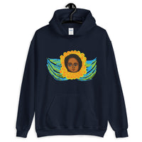 Green Blue Angel Unisex Hoodie Traditional Ethiopian with Feathers and Wings Abyssinian Kiosk Ethiopian Gildan Original Art Fashion Cotton Apparel Clothing