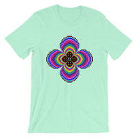 Psychedelic #9 Cross Black Unisex T-Shirt Trip Trippy Colorful Ethiopian Coptic Orthodox Abyssinian Kiosk Christian Bella Canvas Original Art Fashion Cotton Apparel Clothing