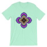 Psychedelic #9 Cross Black Unisex T-Shirt Trip Trippy Colorful Ethiopian Coptic Orthodox Abyssinian Kiosk Christian Bella Canvas Original Art Fashion Cotton Apparel Clothing