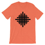Black Weaved Cross Unisex T-Shirt Abyssinian Kiosk Equal Armed Cross Fashion Cotton Apparel Clothing Bella Canvas Original Art