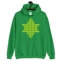 Yellow Boxes Star of David Unisex Hoodie Abyssinian Kiosk Rectangles Jewish Falasha Abyssinia Ethiopia Gildan Original Art Fashion Cotton Apparel Clothing