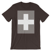 White Criss White Cross Unisex T-Shirt Abyssinian Kiosk Equal Arm Cross Christian Criss Cross Lines Bella Canvas Original Art Fashion Cotton Apparel Clothing