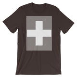 White Criss White Cross Unisex T-Shirt Abyssinian Kiosk Equal Arm Cross Christian Criss Cross Lines Bella Canvas Original Art Fashion Cotton Apparel Clothing