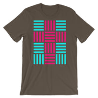 4 Lines Pink Cross Cyan Unisex T-Shirt Abyssinian Kiosk Christian Bella Canvas Original Art Fashion Cotton Apparel Clothing