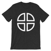 Between the Lines Cross White Unisex T-Shirt Abyssinian Kiosk Ethiopian Coptic Orthodox Tewahedo Christian Bella Canvas Original Art Fashion Cotton Apparel Clothing