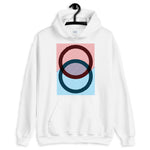 Black Rings Red Blue Lines Unisex Hoodie Abyssinian Kiosk Fashion Cotton Apparel Clothing Gildan Original Art