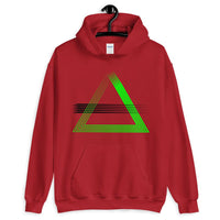 Green Triangles & Black Strikes Unisex Hoodie Abyssinian Kiosk Fashion Cotton Apparel Clothing Gildan Original Art