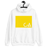 CA Cut Out Yellow Unisex Hoodie Gildan Original Art Abyssinian Kiosk Fashion Cotton Apparel Clothing California State America US