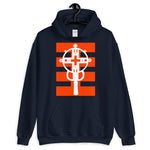 White Cross Red Stripes Unisex Hoodie Ethiopian Coptic Orthodox Abyssinian Kiosk Christian Apparel Gildan Clothing