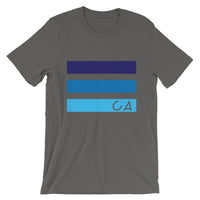 Blues CA Cutout Unisex T-Shirt California State Abyssinian Kiosk Fashion Cotton Apparel Clothing Bella Canvas Original Art