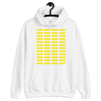 Yellow Grid Bars Unisex Hoodie Abyssinian Kiosk Rectangle Bars Spaced Evenly Grid Pattern Fashion Cotton Apparel Clothing Gildan Original Art