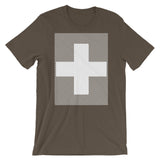 White Criss White Cross Unisex T-Shirt Abyssinian Kiosk Equal Arm Cross Christian Criss Cross Lines Bella Canvas Original Art Fashion Cotton Apparel Clothing
