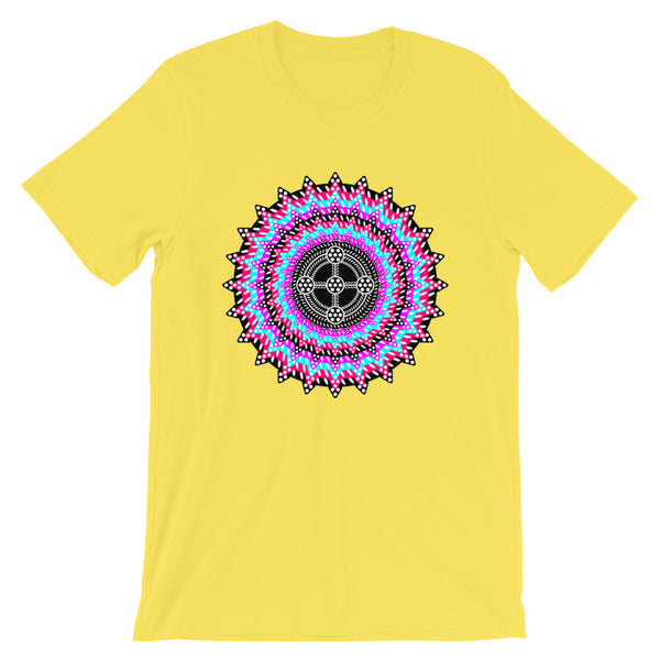 Psychedelic #14 Black Cross Unisex T-Shirt Trip Trippy Colorful Abyssinian Kiosk Ethiopian Coptic Orthodox Christian Bella Canvas Original Art Fashion Cotton Apparel Clothing